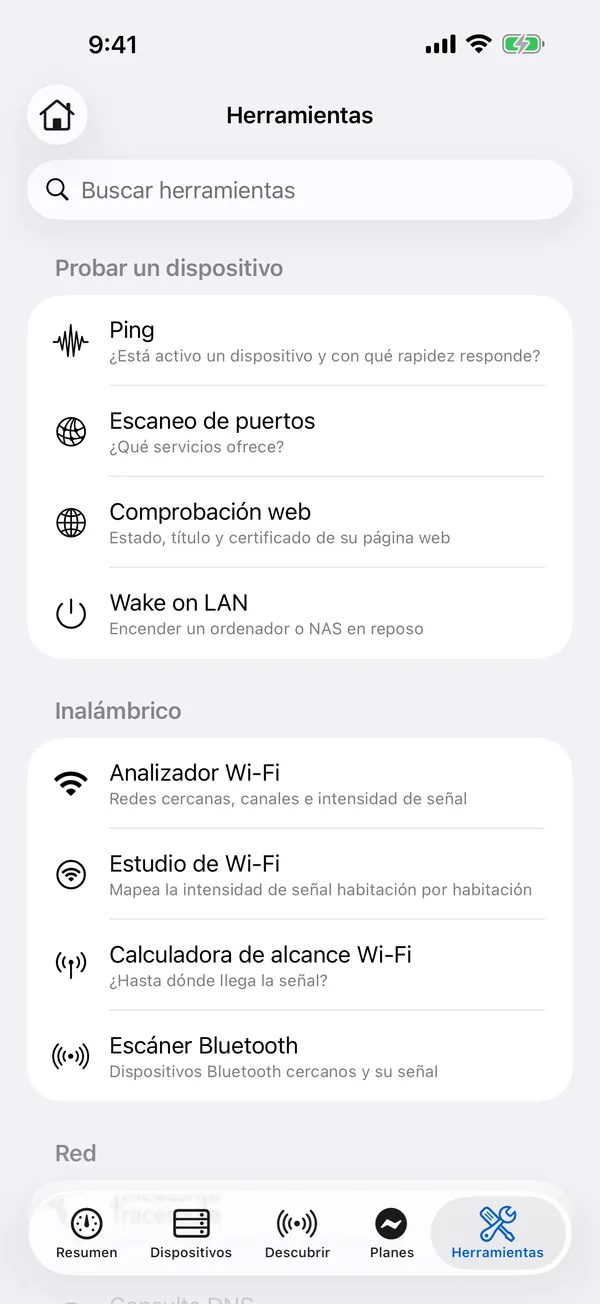 HomeNet en iPhone: la lista de herramientas de red
